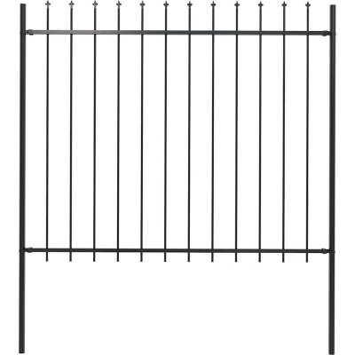 OMAXI Zahradní plot Woerden s kopím nahoře ocelový 170 x 150 cm černý 586946