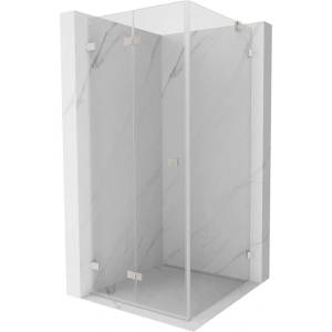 Mexen Lunar-F сгъваема душ кабина лява 80 x 80 см, прозрачна, матиран никел - 836-080-080-97-00-L (836-080-080-97-00-L)