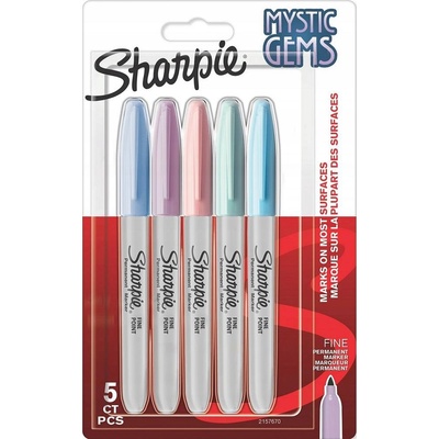 Sharpie Комплект перманентни маркери Sharpie Mystic Gems, F, 5 цвята (33286-А)