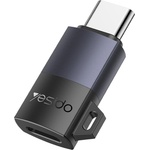 Yesido OTG адаптер - Yesido GS28 - Lightning → Type-C, 60W, fast charge, 480Mbps, алуминий - Сив
