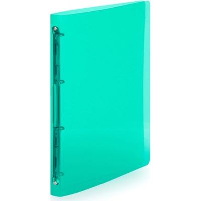 KARTON P+P Složka transparentní A4, 4 kroužky, 2cm, zelená