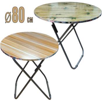 80 см. кръгла сгъваема маса декор Wood