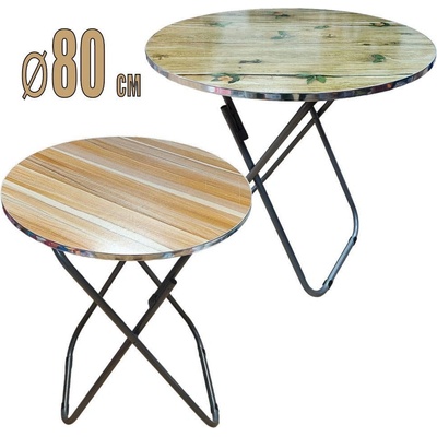 80 см. кръгла сгъваема маса декор Wood