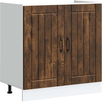 vidaXL Шкаф за мивка, Lucca, опушен дъб, инженерно дърво (853692)