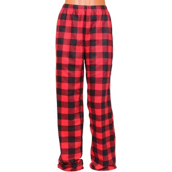 Дамски поларен панталон-пижама с кариран десен
