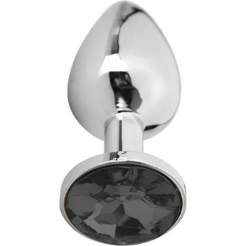 Image 1 of X Fun Метално дилдо Butt Plug "SILVER CRYSTAL BLACK" 7 см Размер-S