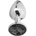 X Fun Метално дилдо Butt Plug "SILVER CRYSTAL BLACK" 7 см Размер-S