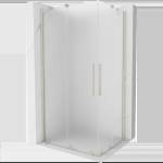 Mexen Velar Duo плъзгаща се душ кабина 90 x 80 см, матирано, четкан никел - 871-090-080-32-97 (871-090-080-32-97)