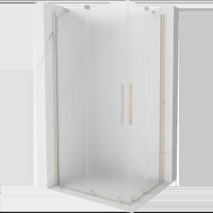 Mexen Velar Duo плъзгаща се душ кабина 90 x 80 см, матирано, четкан никел - 871-090-080-32-97 (871-090-080-32-97)