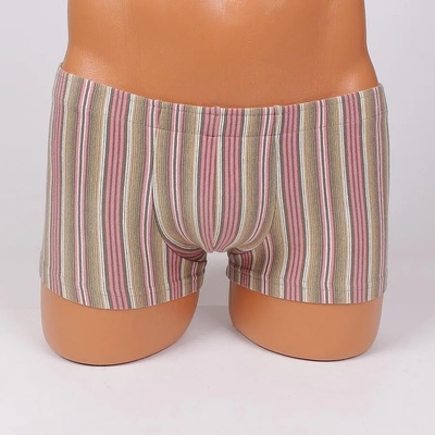 Мъжки раиран боксер в бежово, сиво и розово