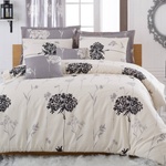 Eponj Home Спален комплект Eponj Home 143EPJ1451, 65% памук, 35% полиестер, 4 части, Завивка 200х220 см, Чаршаф 220х240 см, Калъфка 50х70 см, Бежов/сив (143EPJ1451) - azo
