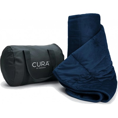 CURA OF SWEDEN Plyšová záťažová CURA Minky 6kg Modrá deka 140x200