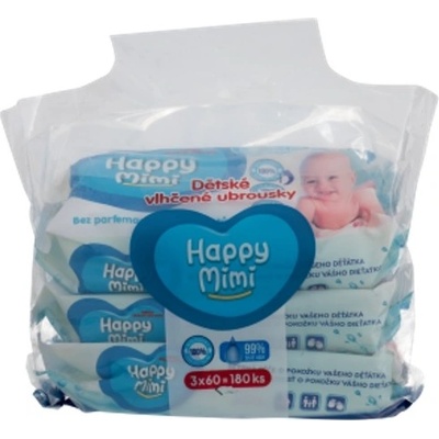 Happy Mimi vlh ubr 99% vody 3 x 60 ks