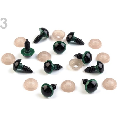Ideal bezpečnostní oči zelené 12 mm 1 pár