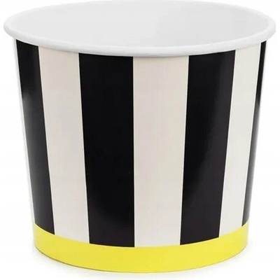 PartyDeco vedro na občerstvenie s prúžkami, čierno-biele