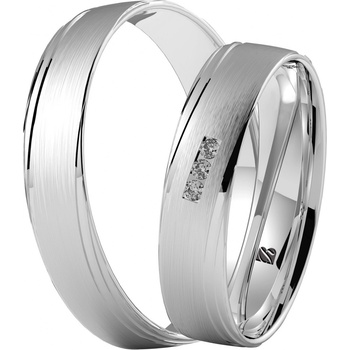 Blink Blink Obrúčky z bieleho zlata s kameňom a vzorom 8297 BL