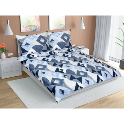 Bellatex obliečky bavna Geometrie modrá 180x220 2x70x90