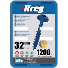 Kreg Blue-Kote Maxi-Loc Šrouby pro skryté spoje - 32 mm, hrubý závit, 1200 ks*