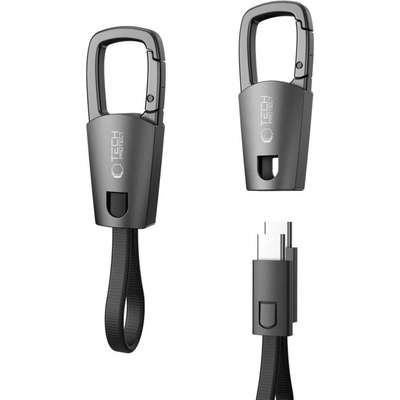 Tech-Protect ultraboost dna keychain type-c cable pd 60w / 3a iron grey (5906302331963)