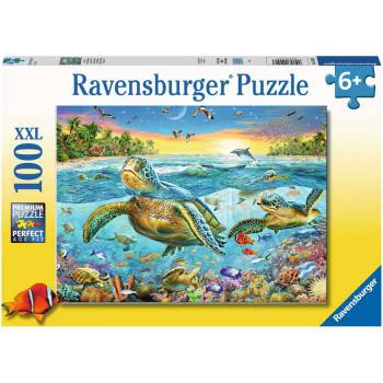 Image 1 of Ravensburger Пъзел Ravensburger от 100 XXL части - Mорски костенурки (12942)