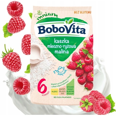 BOBOVITA Mléčná rýžová kaše malina 230 g