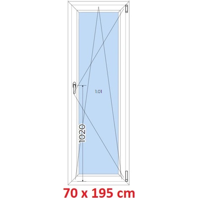 Soft Plastové okno 70x195 cm, otevíravé a sklopné, Antracit struktura/bílá