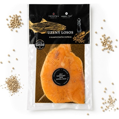 Trnečka Smoked Fish Losos uzený studeným kouřem s Bílým pepřem .pepper..field min. 100g
