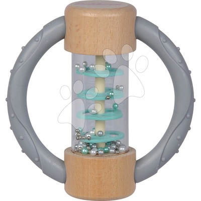 Eichhorn Dřevěné chrastítko Baby Pure Rattle Ring s držadlem a válcem s kuličkami