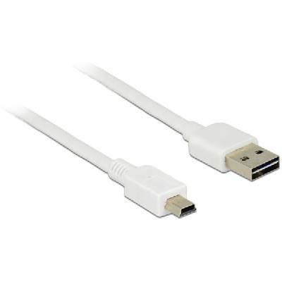 EASY-USB-A 2.0 мъжко - USB Mini-B мъжко, 1m , бял (DELOCK-85157)