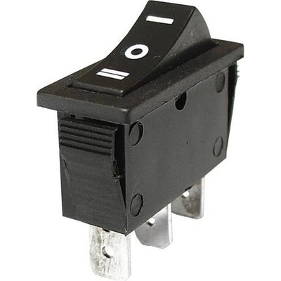 Vypínač kolískový 250V/15A I-0-II čierny 9084/BK/U