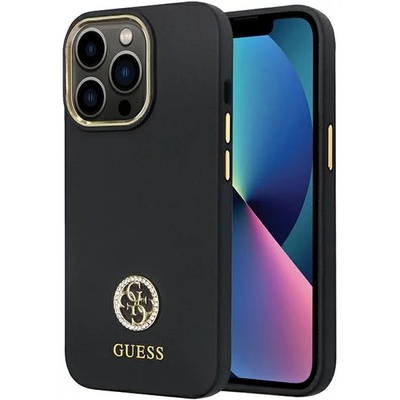 GUESS GUHCP13LM4DGPK iPhone 13 Pro 6, 1" черен твърд силиконов калъф Silicone Logo Strass 4G (GUHCP13LM4DGPK)