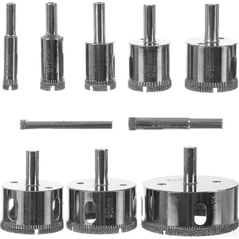Bigstren Комплект 10бр. диамантени боркорони за гранитогрес, стъкло, фаянс, 6-68мм, bigstren (uni-09262)