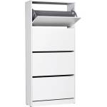TopMebel Шкаф за обувки Flat Duo TopMebel за 24 чифта в бял цвят 73x26x157cm