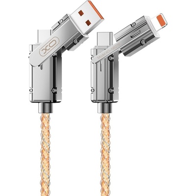 XO NB276 4w1 USB-C - Lightning + USB - USB-C 60W 1m šedý