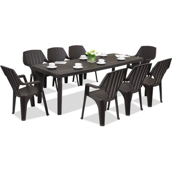 BICA Градинска мебел Bergen/Alta за 8 души Bica кафява (BC437BR-8xBC28BR)