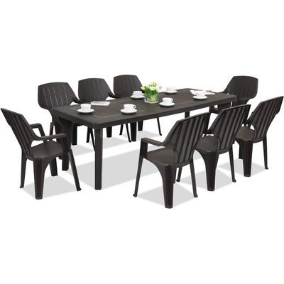 BICA Градинска мебел Bergen/Alta за 8 души Bica кафява (BC437BR-8xBC28BR)