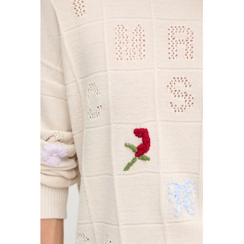 TWINSET Пуловер с вълна Twinset в бежово от лека материя 252TP3313 (252TP3313)