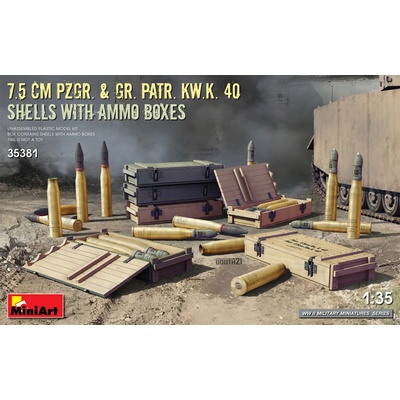 Miniart 7.5 cm Pzgr. & Gr. Patr. Kw.K. 40 Shells with Ammo Boxes 1:35