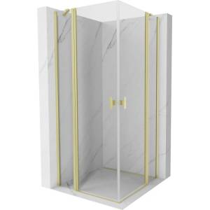 Mexen Mist Duo душ кабина с врати 70 x 70 см, прозрачна, златист матиран - 8A4-070-070-55-00 (8A4-070-070-55-00)