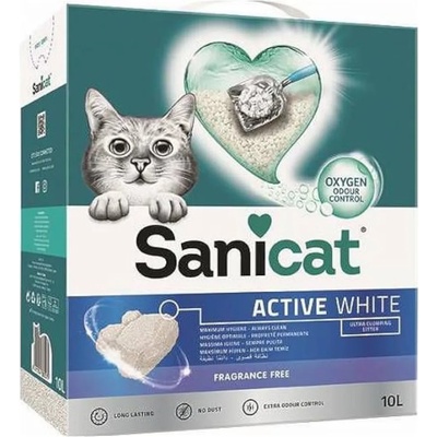 Sanicat 10л Active White Sanicat слепваща постелка за котешка тоалетна
