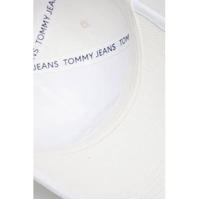 Tommy Jeans Памучна шапка с козирка Tommy Jeans в бяло с апликация AW0AW17315 (AW0AW17315)