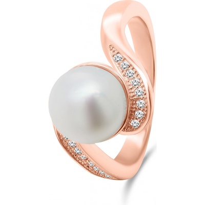Brilio Silver bronzový prsten s pravou perlou RI061R