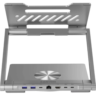 Стойка за лаптоп с докинг станция CANYON HUSB332A, USB Type-C hub, 1x HDMI, 2x USB 3.0, 1x USB-C 3.0, 1x RJ45 Gigabit, Power Delivery 100W, 1m кабел - CNS-SDS2 (CNS-SDS2)
