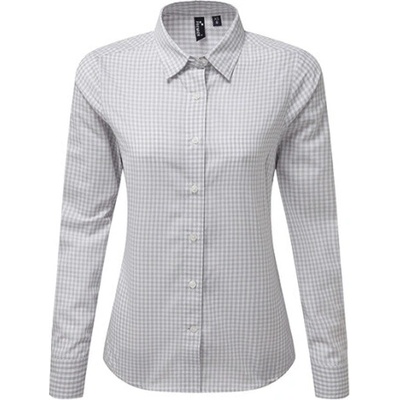 Premier Workwear Dámska košeľa s dlhým rukávom PR352 Silver