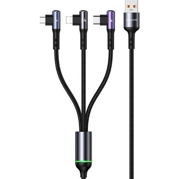 STABLECAM 3v1 pravoúhlý 66W rychlý nabíjecí a datový kabel L + C + M