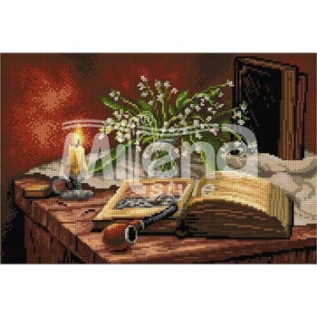 Milena Style Натюрморт с книга - гоблен със схема конци Ariadna 1: 4