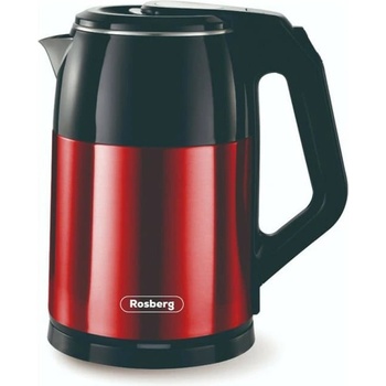 Rosberg Електрическа кана Rosberg R51230, 1.8 л. вместимост, 1500W, двойни стени, защита от прегряване, червена (R51230S)