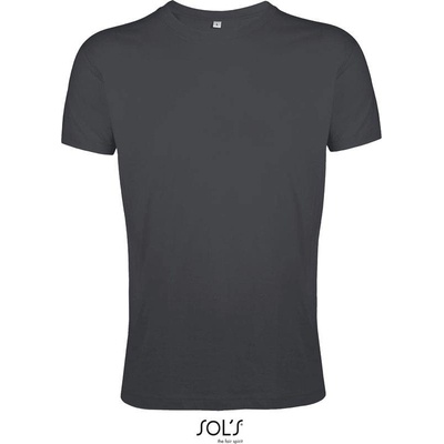 Sol's Regent Fit pánske tričko Slim Fit sivé dark