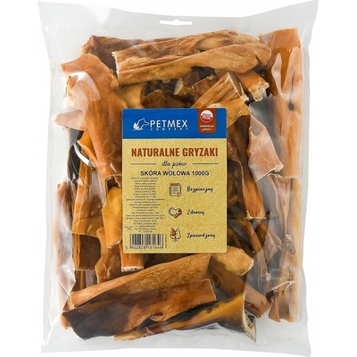 Petmex Lahôdka prírodný žuvací pamlsok pre psa Sušená Hovädzia Koža 15 cm 1kg