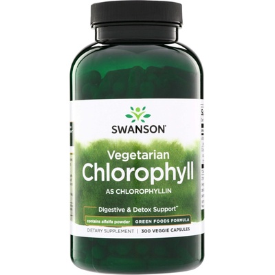 Swanson Chlorofyl 60 mg + Alfalfa 410 mg 300 kapslí
